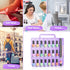 JIASHENG Nail Polish Organizer Case Holders - 48 Bottles Universal Storage Box with Adjustable Space Divider, Purple