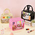 Chenille Letter Clear Makeup Bag, Preppy Cosmetic Bag with Zipper, Waterproof Travel Toiletry Bag for Women and Girls