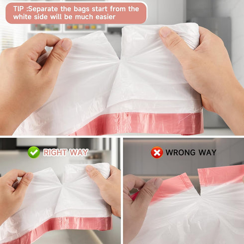 Heihaily Small Trash Bags, 4 Gallon Drawstring Garbage Bags, 57 Count, Unscented Clear Plastic Liners for Kitchen Office