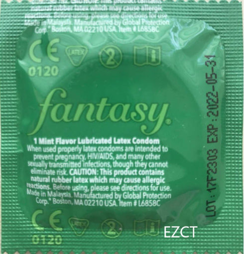 USA Pack 12 Fantasy Flavored Condoms Condoms : variety of flavors such as VANILLA, STRAWBERRY, MINT, GRAPE, CHOCOLATE