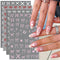 Heart Bows Nail Art Stickers Decals, 4 Pcs, White Red Pink Bow Tie Nail Design, Valentine's Day Nail Supplies