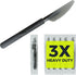 3X Heavy Duty Plastic Knives Individually Wrapped, 100 Pack Black Disposable Plastic Knives Bulk, Perfect for Catering