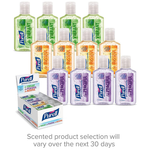 Pack, 1 oz 12 3901-24-CMRMETRY PURELL Advanced Hand Sanitizer Gel Infused with Essential Oils, Scented Variety fl