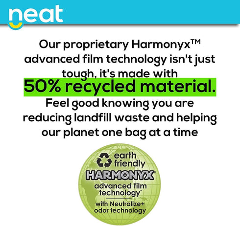 Neat Tall Kitchen 30 Gallon Drawstring Trash Bags, 25 COUNT, Eco-Friendly 50% Recycled Material, Odor Technology