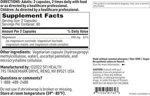 Mag Complete - Premium Magnesium Complex with Four Bioavailable Forms, 120 Capsules