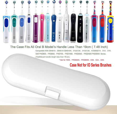 Electric Toothbrush Travel Case for Oral-B Toothbrushes & 6Pcs Reusable Head Covers Compatible with Oral B Electric