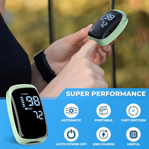 Spo2 Finger Pulse Oximeter, Fingertip Blood Oxygen Saturation with Pulse Monitor Rechargeable, Accurate Reading