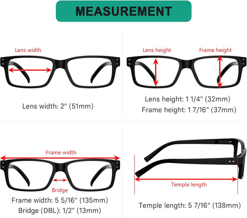 Eyekepper Vintage Reading Glasses for Men - 5 Pack with Spring Hinges Classic Readers