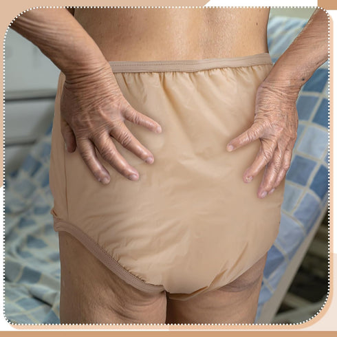 Vinsatin 10 Pcs Adult Plastic Diaper Cover Pull-On Cover Plastic Pants Reusable Incontinence Waterproof