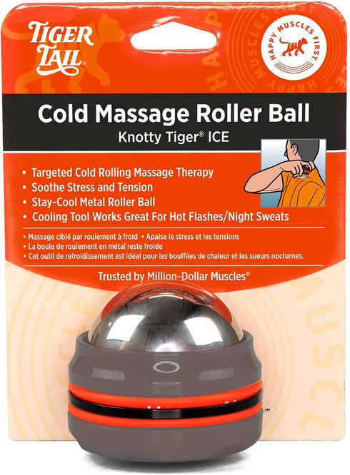Tiger Tail Knotty Tiger ICE Cold Roller Massage Ball - Deep Muscle Tissue Cold Therapy Tool for Neck, Back, Legs, Arms