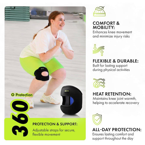 GARNO Knee Brace for Men and Women, Adjustable Neoprene Stabilizer for Pain Relief & Recovery, Small/Medium Size