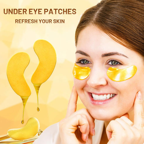 POSTA 24K Gold Eye Mask, 20 Pairs Under Eye Treatment Mask for Puffy Eyes and Dark Circles