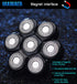 Universal Replacement Heads for Freedom Series Head Shaver, 7 Blades Magnetic Interface, Wet and Dry