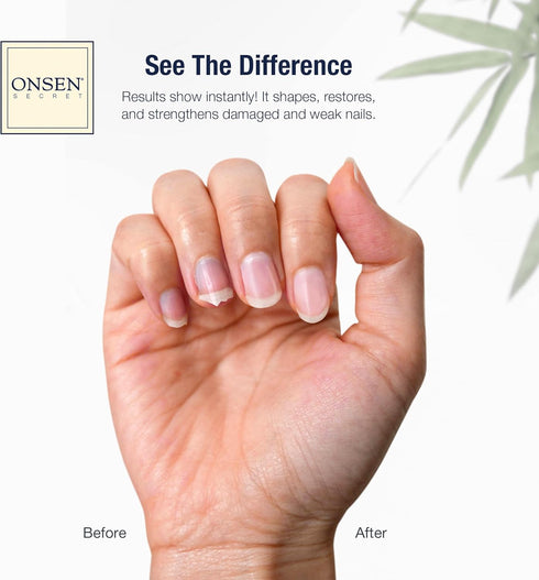 Onsen Secret Japanese Nail File - Professional 10-Pack Double Sided Natural & Acrylic Filers - 120/180 Grit