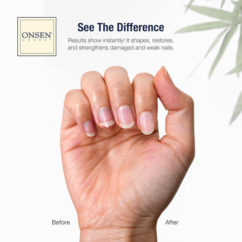Onsen Secret Japanese Nail File, Professional 6-Pack, Double Sided Natural & Acrylic Nail Filers, Disposable