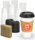 100 Pack 16 oz Disposable Coffee Cups with Lids, Sturdy Thick Paper Insulated to Go Coffee Cups for Hot & Cold Beverage