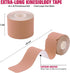 Kinesiology Tape Precut(1 Pack) Elastic Therapeutic Sports Tape Water Resistant Athletic Tape for Knees, Ankles, Shoulder, Elbow, Pain Relief and Injury Recovery 2 Inch x 16.4 feet Per Roll (Beige)