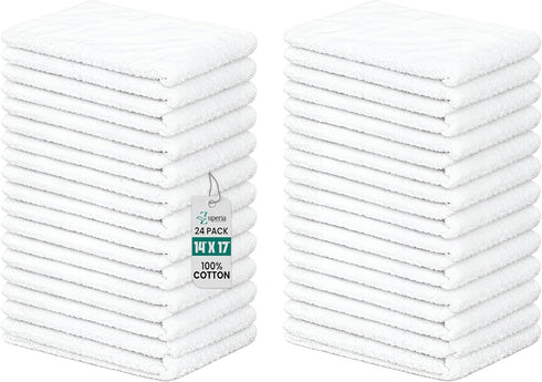 ZUPERIA Terry Towels Pack of 24 (14" X 17" Inches) 100% Cotton