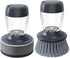 Dish Brush with Soap Dispenser, Nylon Bristles and Scrub Sponge, Kitchen Brush Pack of 2