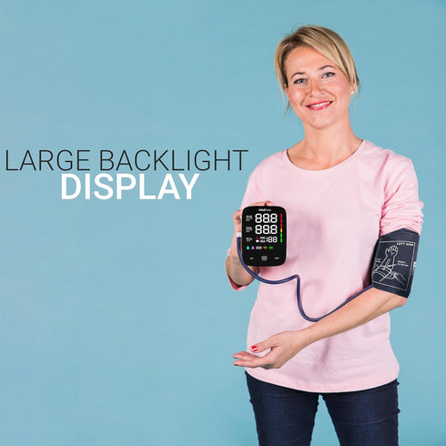 Blood Pressure Monitor - Set of 2 Digital BP Monitors with 8.7” - 16.5” and 13” - 21” Cuffs, Large LED Display