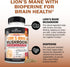 Organic Lions Mane Supplement Capsules, 90 Count, 2100mg for Memory and Focus
