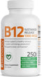 Bronson Vitamin B12 1000 mcg Sustained Release Tablets - 250 Count for Nervous System Support