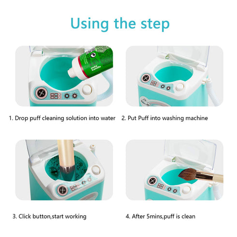 Mini Electric Makeup Brush Cleaner Washing Machine Dollhouse Toy Cosmetic Brush Powder Puff Washer
