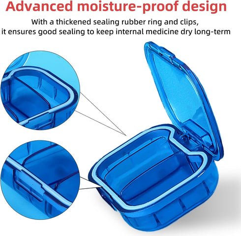 JedJadr 1 Pack 3 Travel Pill Organizer for Purse, Compartment Pill Organizer for Travle, Compact Mini Pill Case