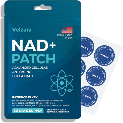 Velzara NAD+ Patches Comfortable All-Day Wear Vegan, Water-Resistant 30 Patches