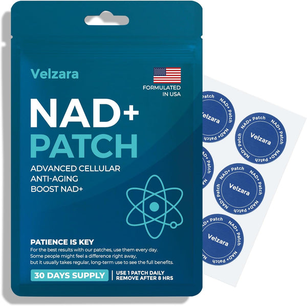 Velzara NAD+ Patches Comfortable All-Day Wear Vegan, Water-Resistant 30 Patches