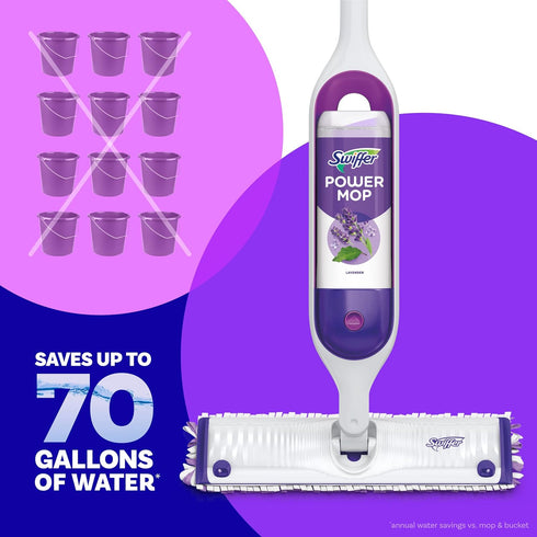 Swiffer PowerMop Multi-Surface Refill Pack for Floor Cleaning - Includes 5 Mopping Pad Refills and 1 Lavender Scent