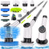Electric Spin Scrubber, Cordless Cleaning Brush with 8 Replaceable Brush Heads, Dual Speed Power Scrubber