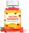 Calcium Magnesium Zinc Gummies with Vitamin D3 & B12, Sugar-Free, Vegan Raspberry Flavor - Supports Bone, Muscle, Mood
