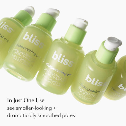 Bliss Niacinamide Disappearing Act Face Serum - Pore Vanish Complex with Vitamin B3 & Green Tea Extract - 1 Fl Oz