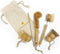 TRESSTONES Natural Bamboo Dish Brush Set with Holder - Eco Friendly Wooden Dish
