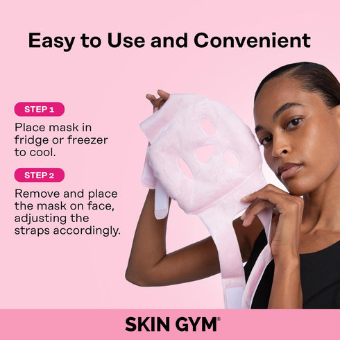 SKIN GYM Cryo Chill Ice Face Mask with Ice Beads - Custom Straps for Advanced Cold Therapy, Facial Care Spa