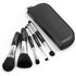Travel Makeup Brushes Set with Pouch, 5PCS Double Ended Mini Cosmetic Brushes Kit for Professional Makeup (Black)