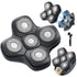 Universal Upgrade 5 Blades Magnetic Interface Head Shaver Replacement Heads for Electric Razor (5D Black)
