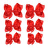 Red Hair Bows for Girls and Toddlers, 6 Pcs Red Bows in Various Sizes