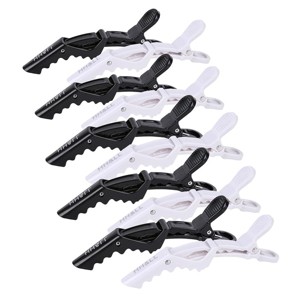 HH&LL Hair Clips for Women – Wide Teeth & Double-Hinged Design, Alligator Styling Sectioning Clips, 10 Pack