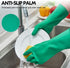 Vgo... 1-Pair Reusable Household Gloves, Extra Thickness Rubber Dishwashing Gloves for Kitchen Cleaning (Size XL, Green)