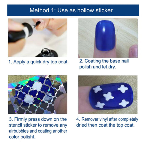 TailaiMei 144 Pieces Nail Vinyls Stencil Sticker Set, 72 Designs for Nail Art Decal, 24 Sheets Reusable DIY