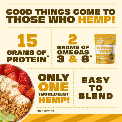 Manitoba Harvest Hemp Yeah! Balanced Protein + Fiber Powder, Unsweetened, Keto Friendly, Preservative Free, Non GMO, 32 Ounce (Pack of 1)