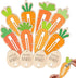 Leinuosen 12 Sets Easter Wooden Carrot Money Holder for Cash Easter Gifts Basket