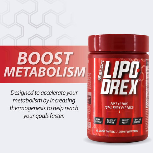 iSatori Lipo-Drex Fat Loss Thermogenic Formula - Fast Acting Total Body Fat Burner, 60 Capsules