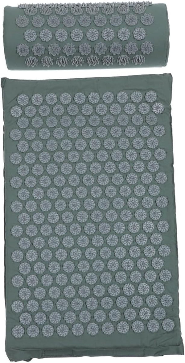 Shiatsu Acupressure Massage Mat and Pillow Set with Carrying Bag, Non-Slip Acupuncture