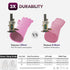 Vgo... 2 Pairs Reusable Household Gloves, Innovative Lined Dishwashing Gloves, Long Sleeves Kitchen Gloves (Violet&Pink)