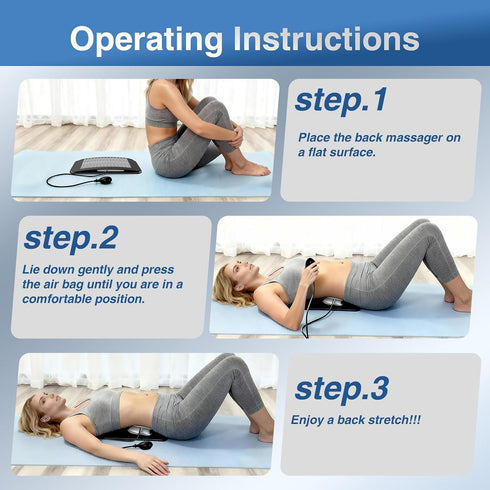 teepten Back Stretcher for Lower Back Pain Relief, Adjustable Lumbar Traction Device, Ergonomic Spine Board