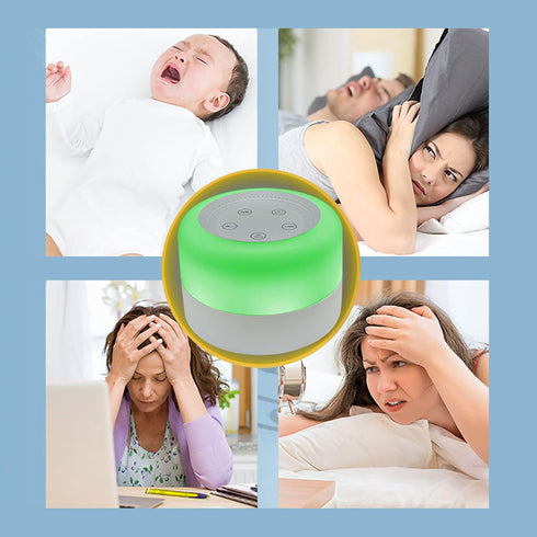 Vomeko 7 2000mAh White Noise Machine for Sleep,USB Rechargeable Sound Machine with Color LED Battery, Portable Noise