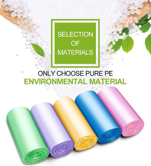 FORID Small Trash Bags, 4 Gallon Garbage Bags, 150 Counts, Thin Material, 5 Color for Office, Home Waste Bin